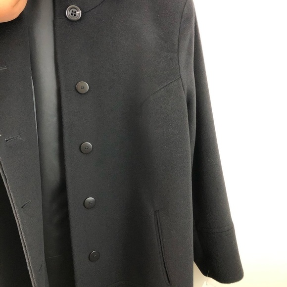 New Fleurette Black Stand Collar Wool Plus Coat 20 - Picture 11 of 14